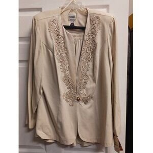 R & M Richards By Karen Kwong Skirt Suit Size 20W Tan NWT